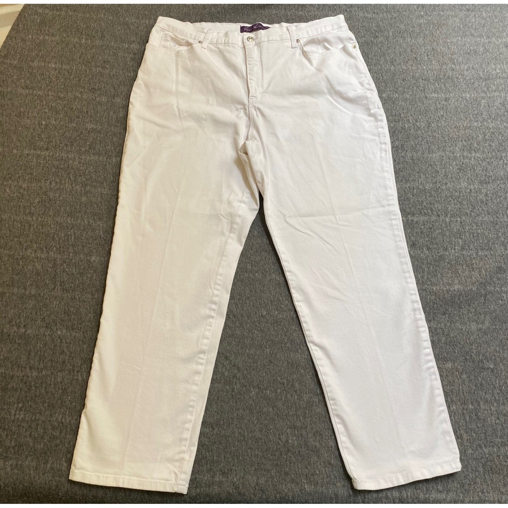 Gloria Vanderbilt Amanda High Rise Tapered Jeans White Size 18‎ Cotton Stretch